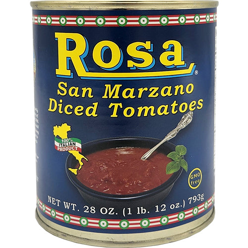 Rosa 28 oz. San Marzano Diced Tomatoes – Rosa Food Products