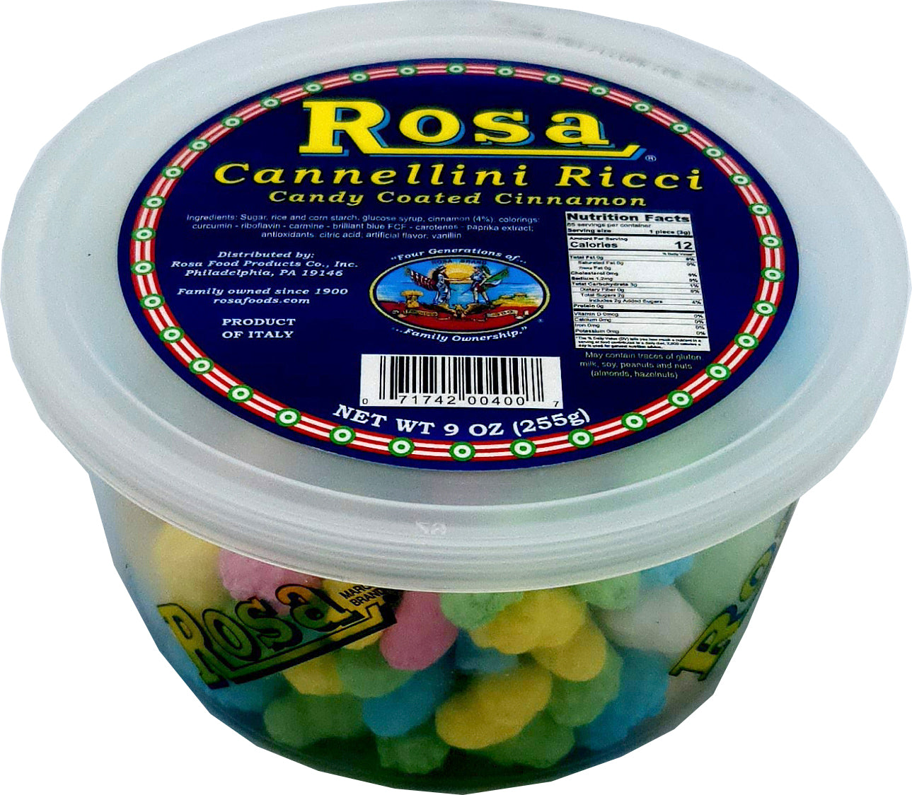 Rosa Plain Cannellini Ricci Italian Cinnamon Candy Sticks (2 x 9 oz)